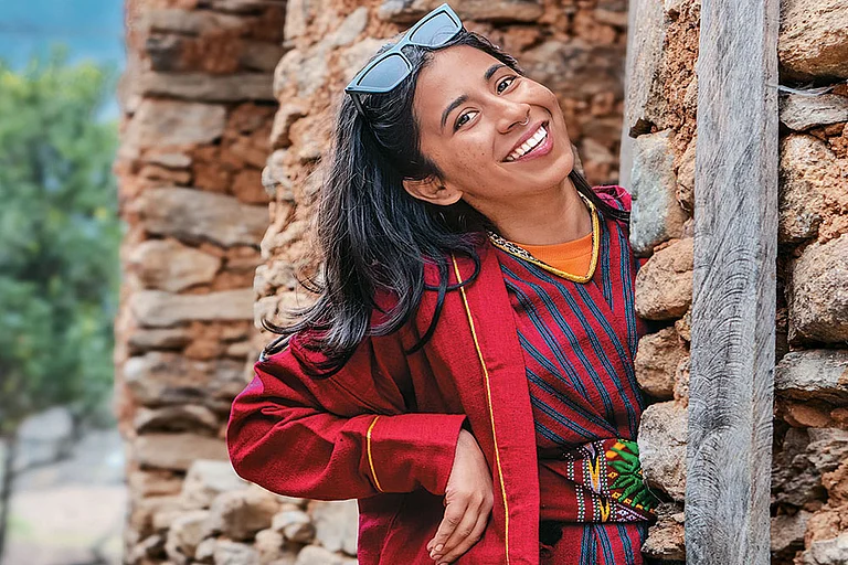 Content creator Aditi Yadav in a traditional Monpa tribe costume - Aditi Yadav