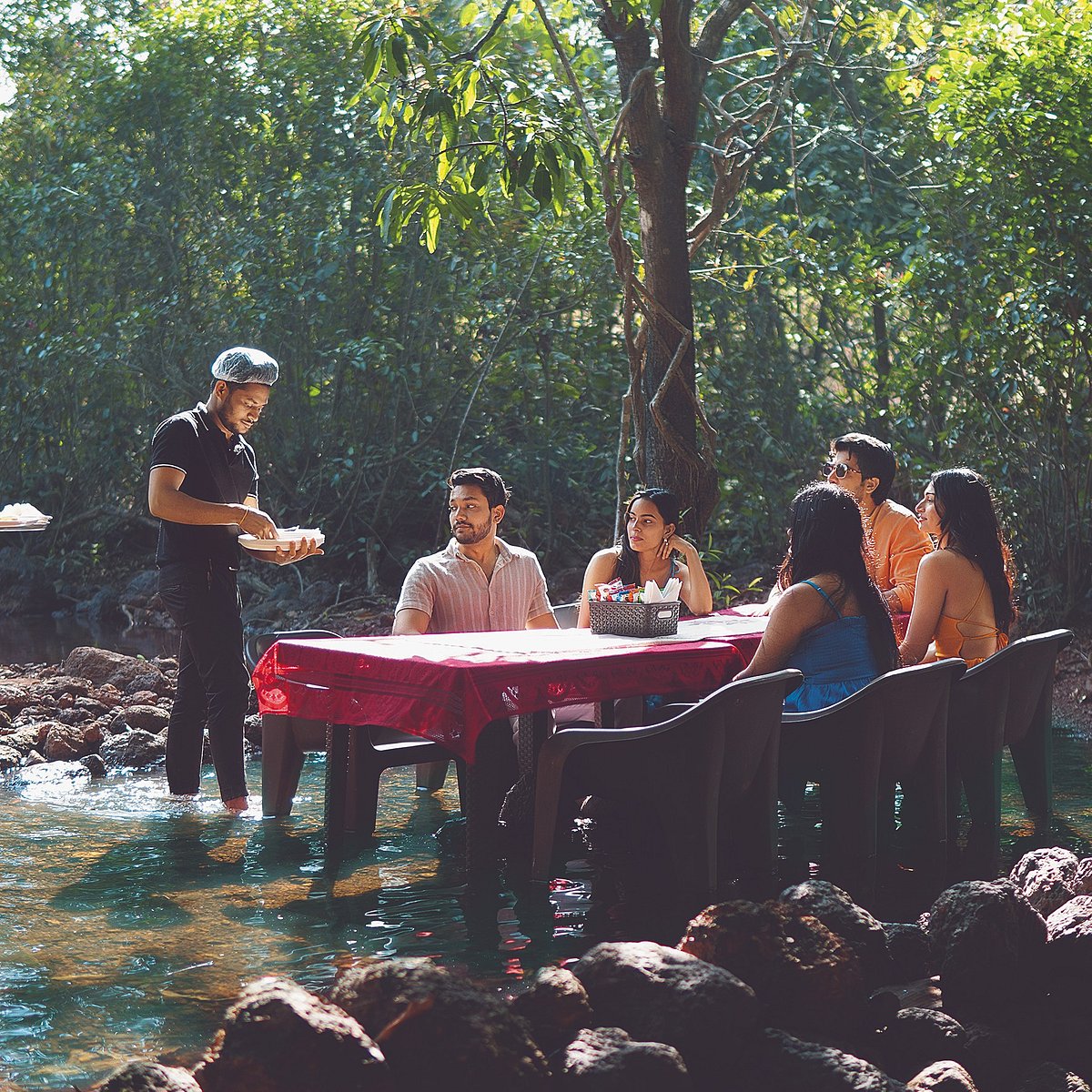 AeroVillage Panheli : Enjoy riverside dining at the resort