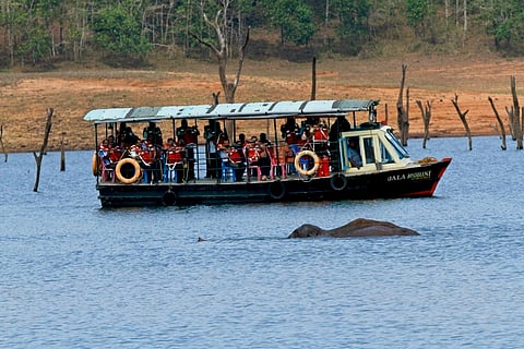 Boat tourism in Periyar, Kerala