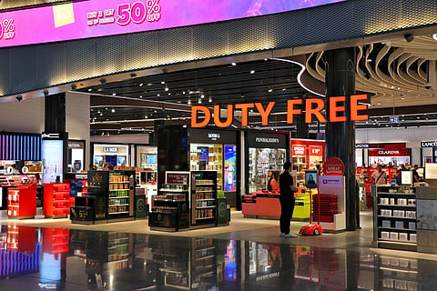 A duty-free shop at an international airport