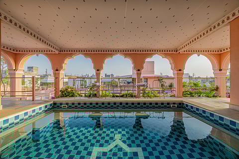 Rooftop pool at Padmaa, Jaipur