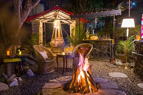 Spend time with your partner by a bonfire at ELIVAAS Zephyr, Mussoorie