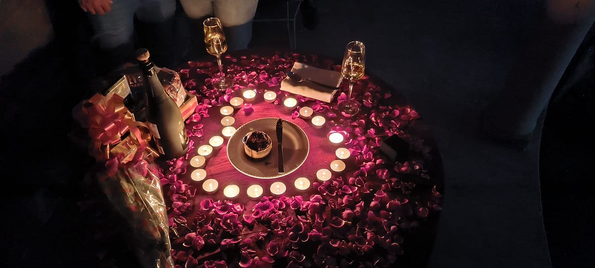 Candle-light dinner at Astroport Sariska Treetop By Eight Continents, Rajasthan