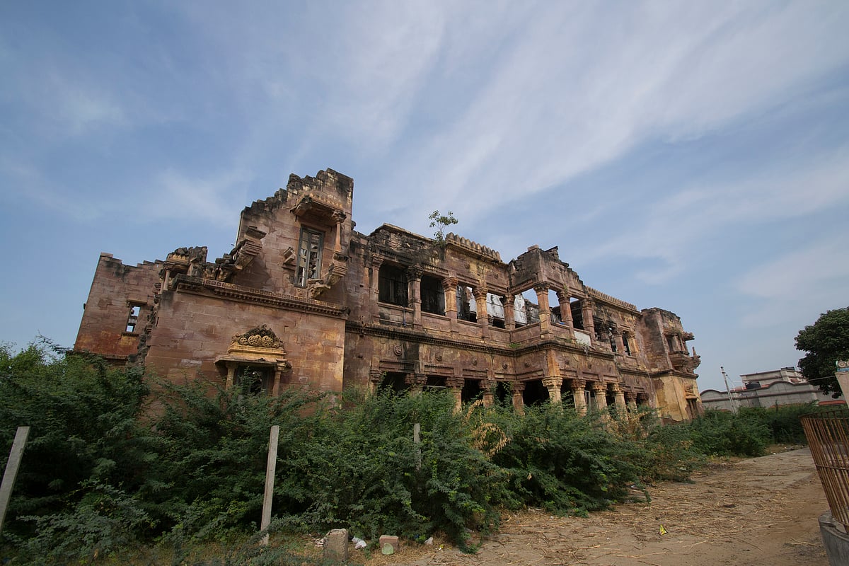 Aina Mahal in Bhuj, partly damaged by the 2001 earthquake