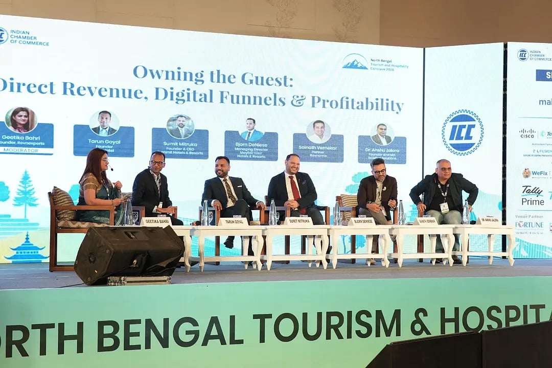 Instagram/alchemist_hotelier : Speakers exchange ideas at the panel “Owning the Guest: Direct Revenue, Digital Funnels & Profitability” at Hospitality & Tourism Conclave 2026