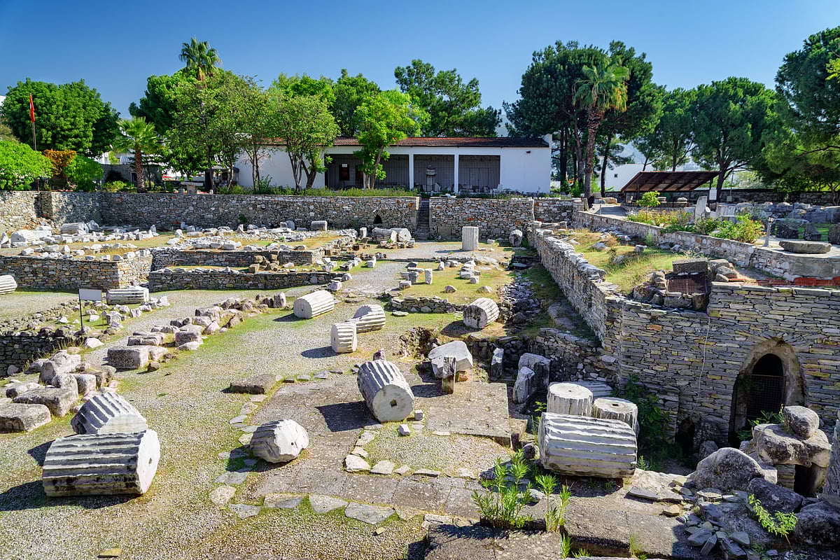The ruins of the Mausoleum at Halicarnassus in Bodrum