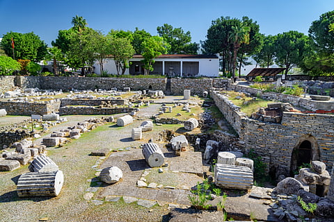 The ruins of the Mausoleum at Halicarnassus in Bodrum