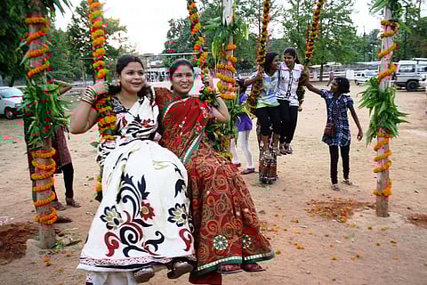 Women at the Raja Festival in Odisha
