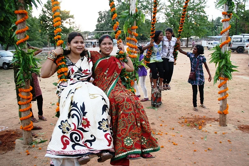 Women at the Raja Festival in Odisha