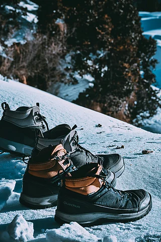Unsplash : Trekker boots along a trail (representational image)