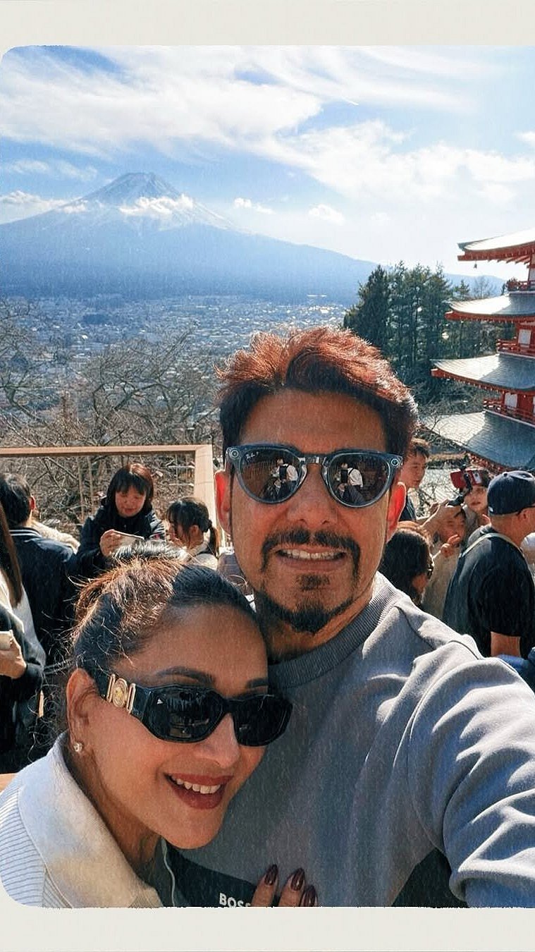 Instagram/drneneofficial and madhuridixitnene : Madhuri Dixit with her husband Dr Shriram Nene in Japan