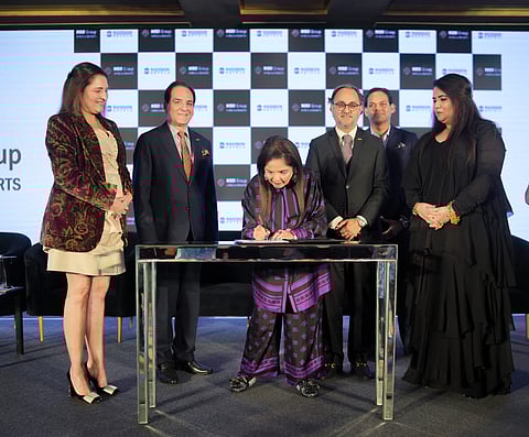 (L to R) Ms Sonica Malhotra Kandhari, Joint Managing Director, MBD Group; Mr KB Kachru, Chairman Emeritus & Principal Advisor, Radisson Hotels Group - South Asia; Mrs Satish Bala Malhotra, Chairperson, MBD Group; Nikhil Sharma, Managing Director & Chief Operating Officer, South Asia, Radisson Hotel Group; Davashish Srivastava, Senior Director, Development, South Asia, Radisson Hotel Group; Ms Monica Malhotra Kandhari, Managing Director, MBD Group