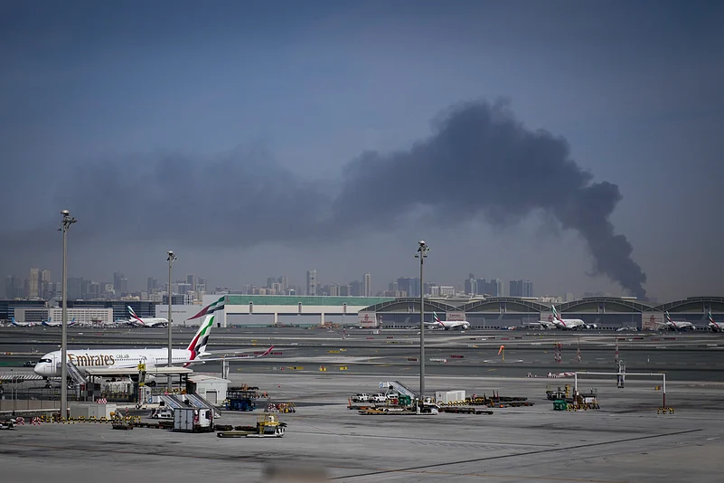 Emirates aircraft remain grounded at Dubai International Airport following the airport’s temporary closure in Dubai, United Arab Emirates, on March 1, 2026