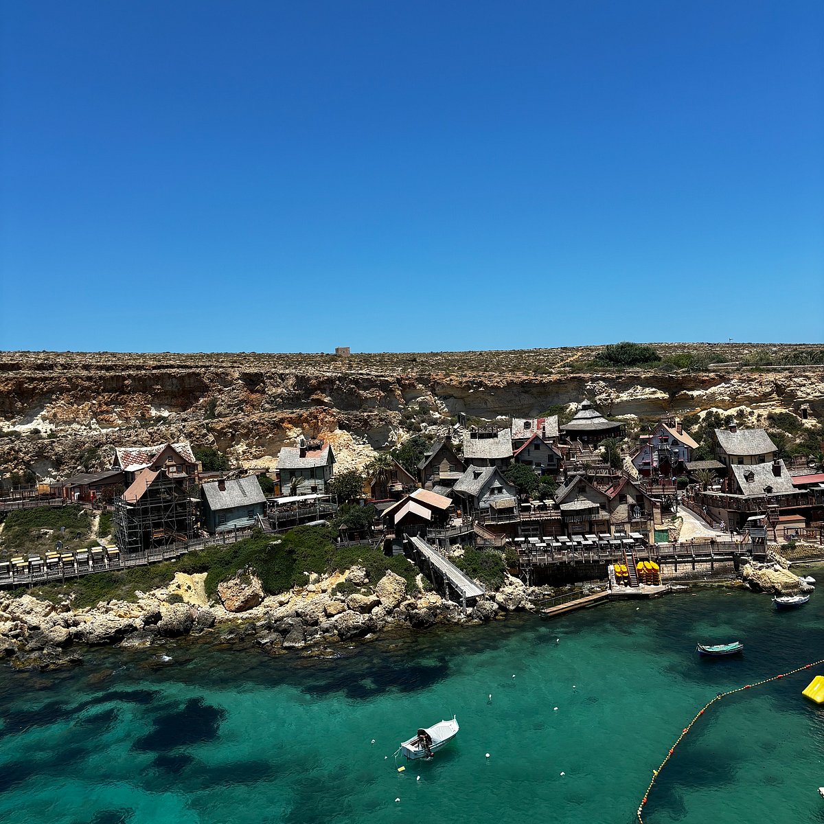 Popeye Village, Anchor Bay Popeye Village overlooking Anchor Bay’s turquoise waters