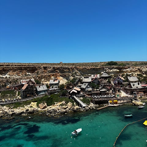 Popeye Village, Anchor Bay Popeye Village overlooking Anchor Bay’s turquoise waters