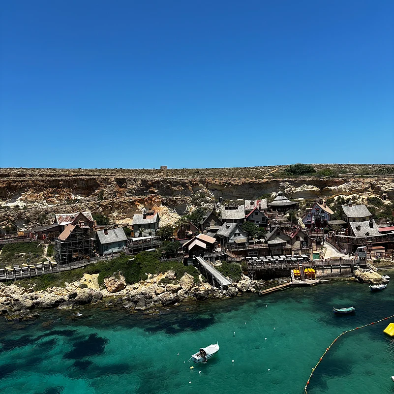 Popeye Village, Anchor Bay Popeye Village overlooking Anchor Bay’s turquoise waters