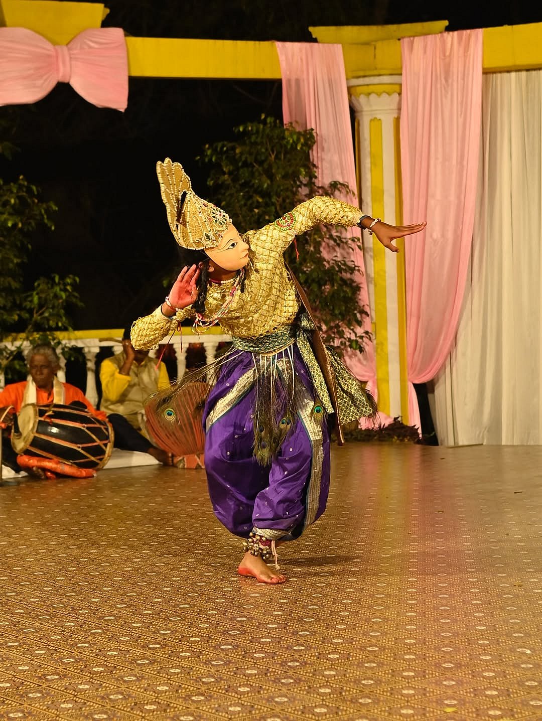 A Seraikela Chhau performance at the palace