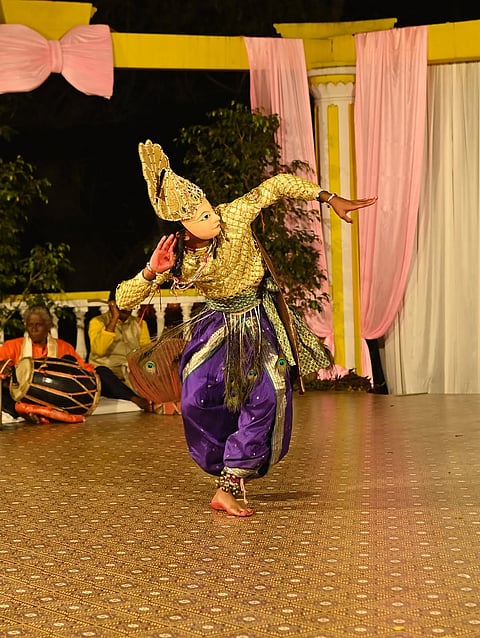 A Seraikela Chhau performance at the palace