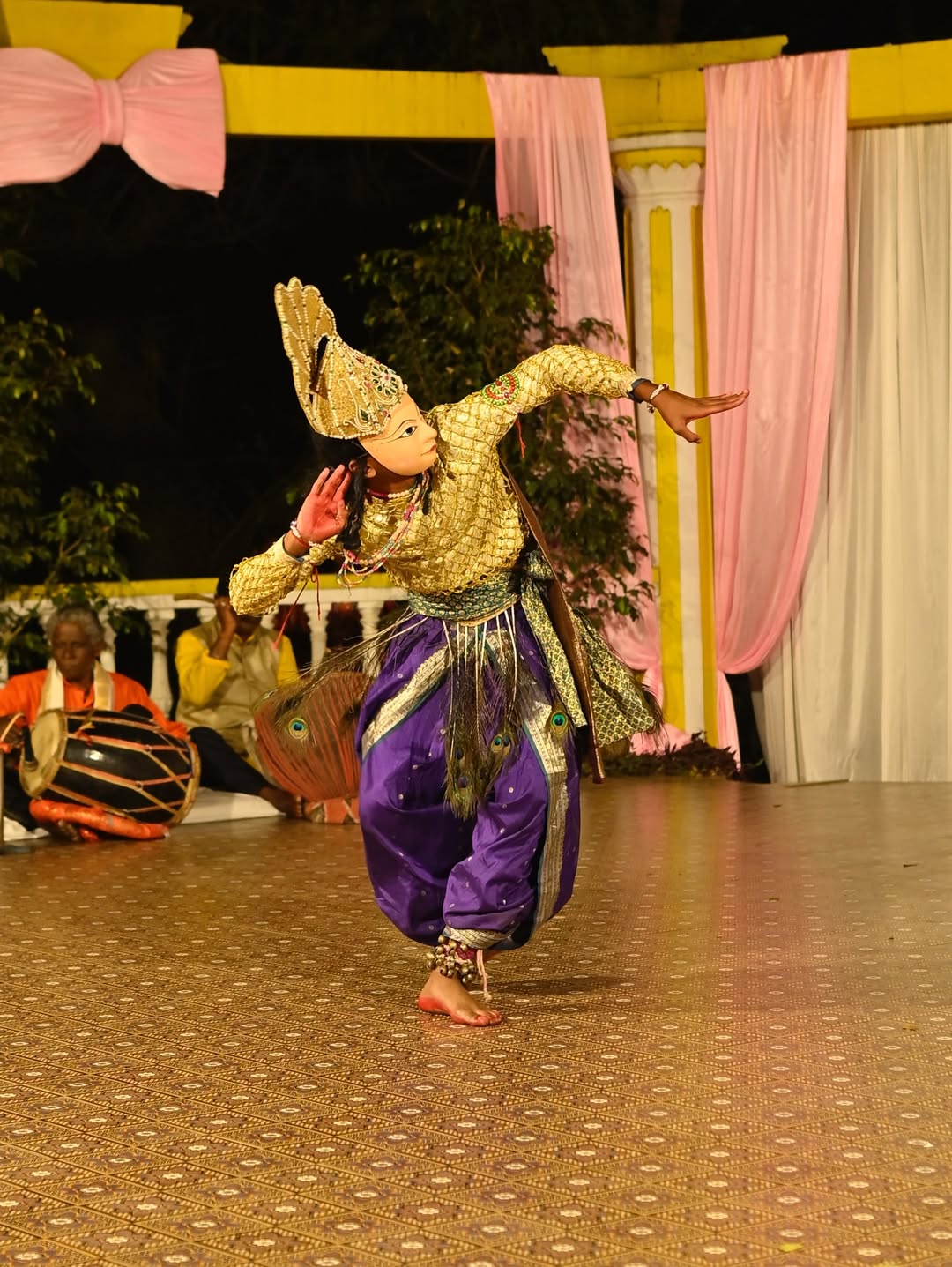 A Seraikela Chhau performance at the palace