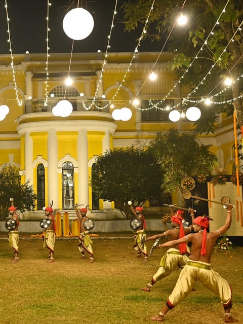 A performance of Mayurbhanj Chhau at the palace