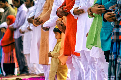 The festival marks the end of Ramadan and begins with large congregational Eid prayers worldwide
