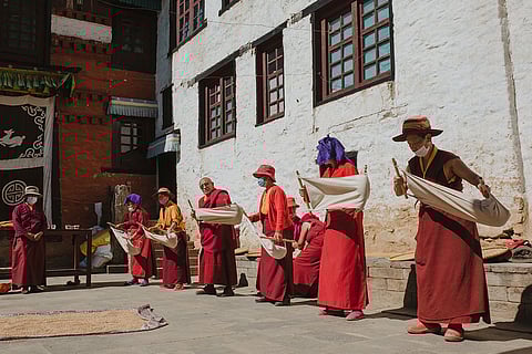 Monks during a performance