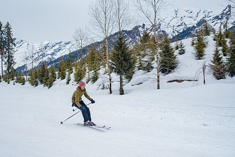 Skiing in the Solang Valley of Manali, Himachal Pradesh