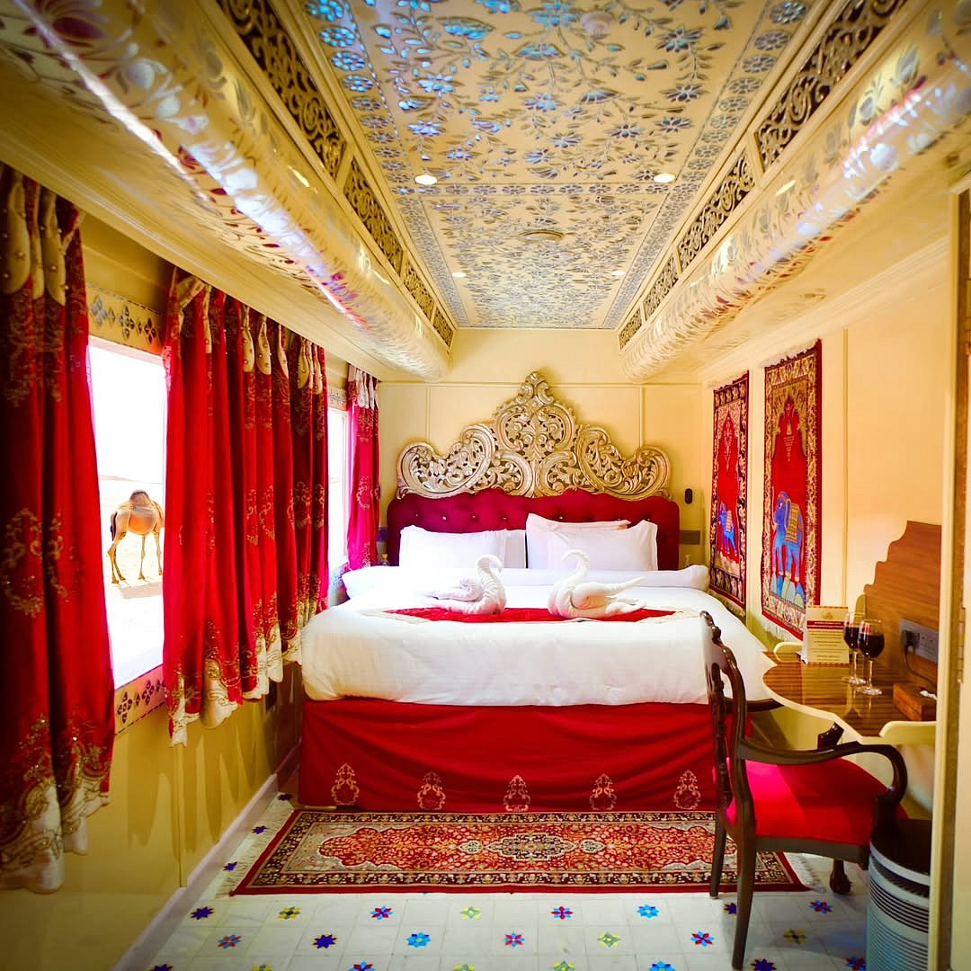 The Presidential Suite welcomes you with handcrafted interiors, golden detailing, rich drapery, and an ambiance inspired by Rajasthan’s timeless heritage