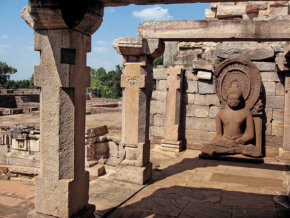 Later iconography at Sanchi shows Buddha depicted in human form
