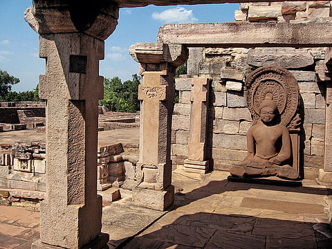 Later iconography at Sanchi shows Buddha depicted in human form