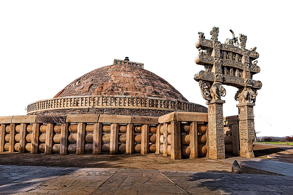 Ancient Great Stupa at Sanchi, a landmark of Buddhist heritage