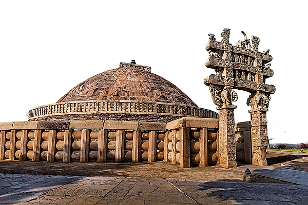 Ancient Great Stupa at Sanchi, a landmark of Buddhist heritage
