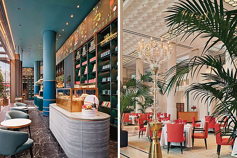 (L-R) The Peninsula Boutique & Café; dining at The Lobby, the hotel’s main lounge and dining space