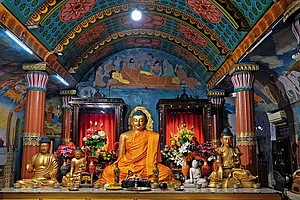 Photos: Sandipan Chatterjee : Buddha statue inside the Maha Bodhi Society