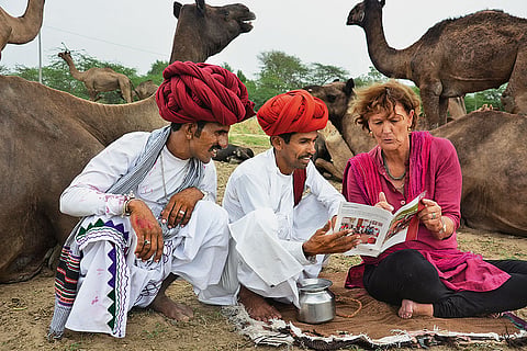 Köhler-Rollefson working with Raika pastoralists