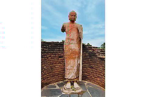 Ancient Buddha statue at Nagarjunakonda, Andhra Pradesh