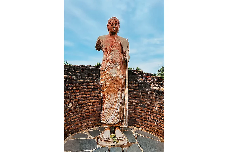 Ancient Buddha statue at Nagarjunakonda, Andhra Pradesh