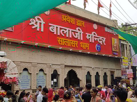 Devotees gather at Salasar Balaji Temple in Rajasthan