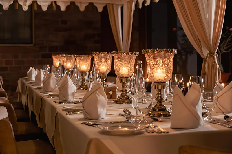 The palace stay includes exquisite culinary experiences