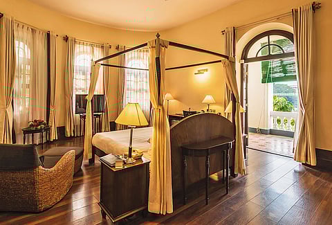 The hotel features luxurious rooms with green views