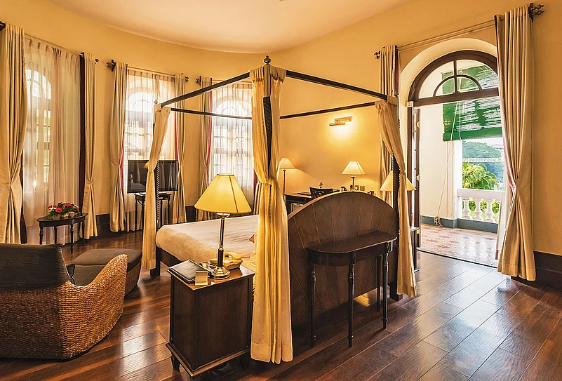 The hotel features luxurious rooms with green views