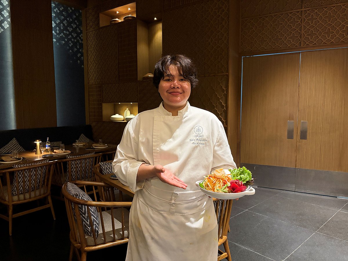 Chef Sara from Thailand, who leads the kitchen at Sweet Basil