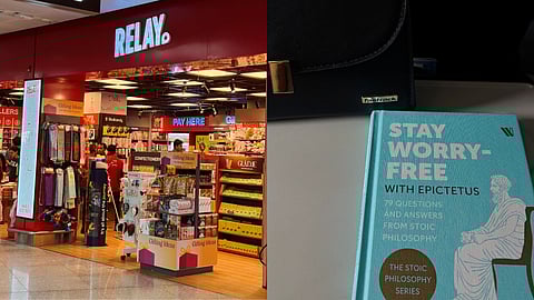 Relay store at IGI Airport, where I picked up Stay Worry-Free with Epictetus before boarding my flight
