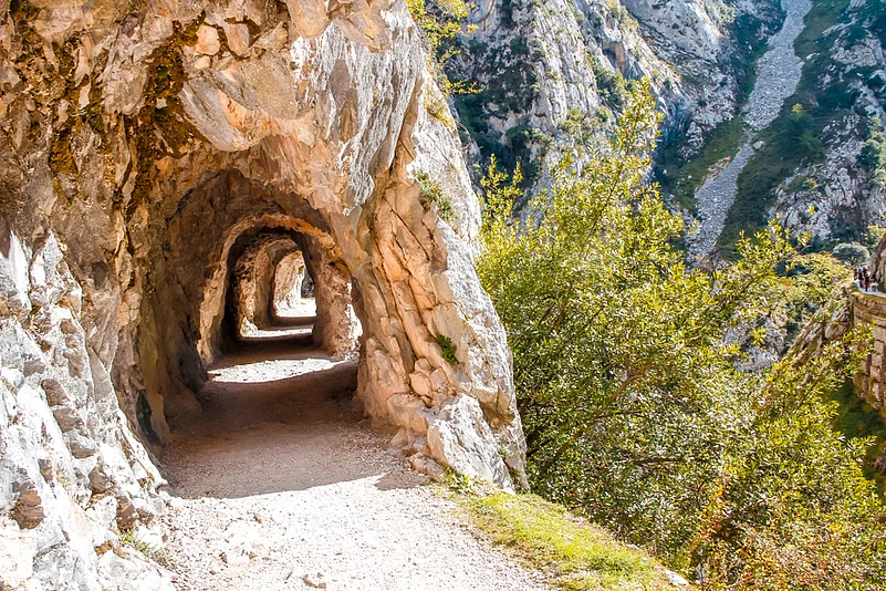 The gently graded paths of the Senda del Oso/ “Bear Trail“ wind through scenic landscapes, old viaducts, and tunnels