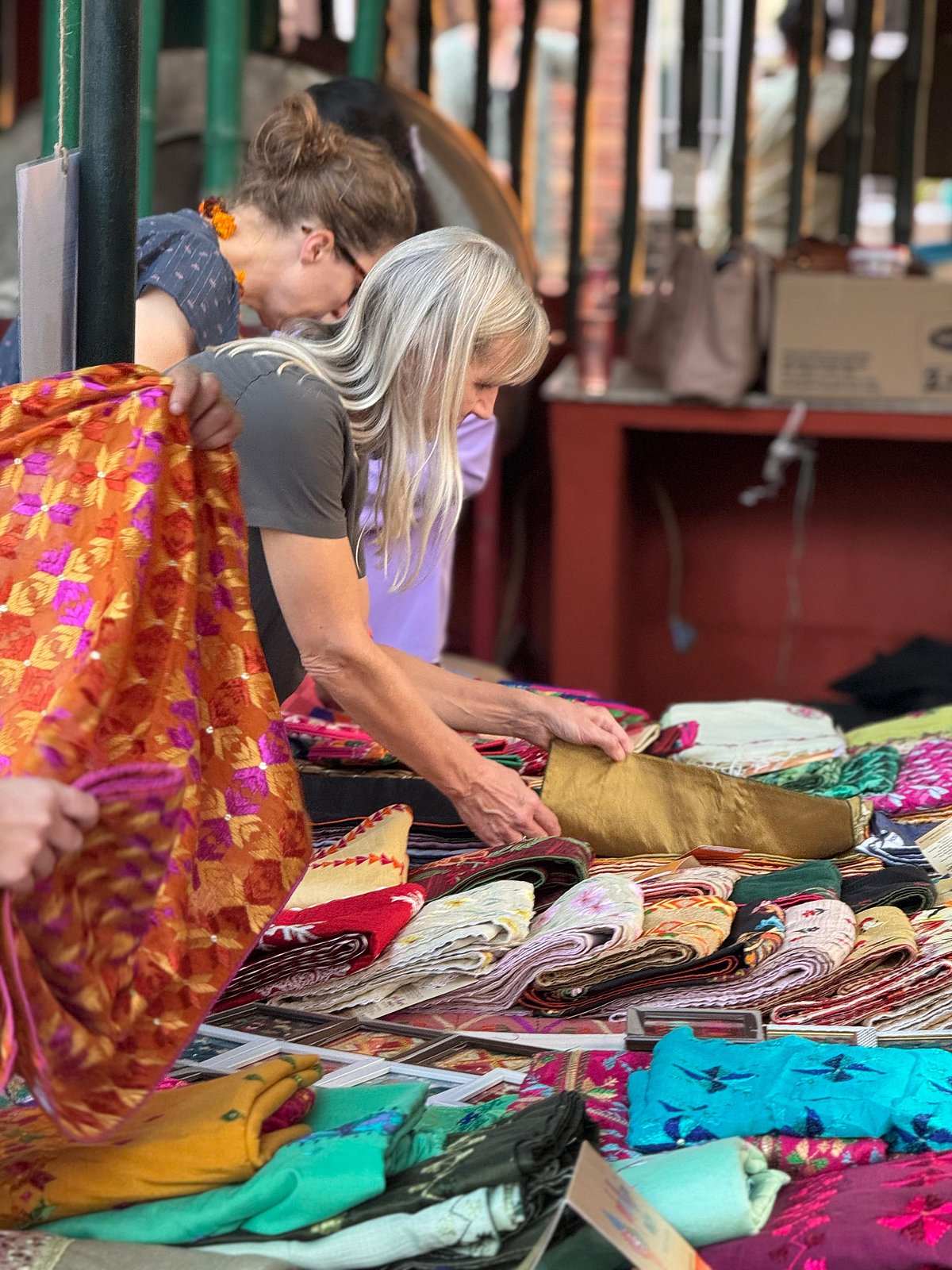 Local market with pretty handmade clothes.