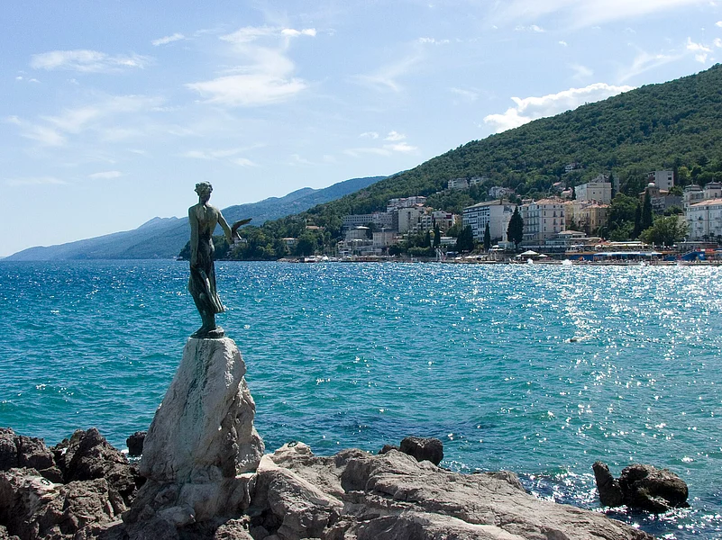 The famous Maiden with the Seagull statue in Opatija
