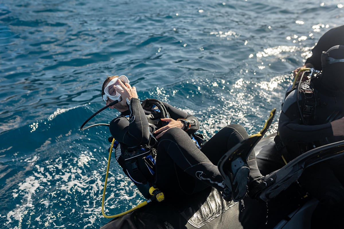 A diver preparing to descend into the depths (representational image)