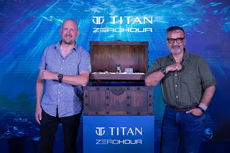 (L-R) Divers watch unveiling by Thomas Koch, PADI, and Rahul Shukla, chief sales and marketing officer, Titan Watches