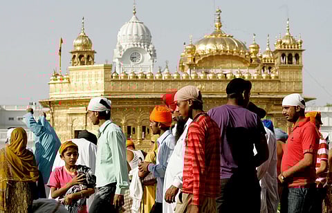 Devotees gather at the Golden Temple on Baisakhi