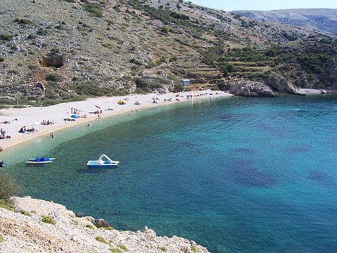 Stara Baška beach on the island of Krk